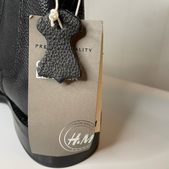 H&M Genuine Leather Women’s Chelsea Boots Size 8.5 NWT - Picture 4 of 10